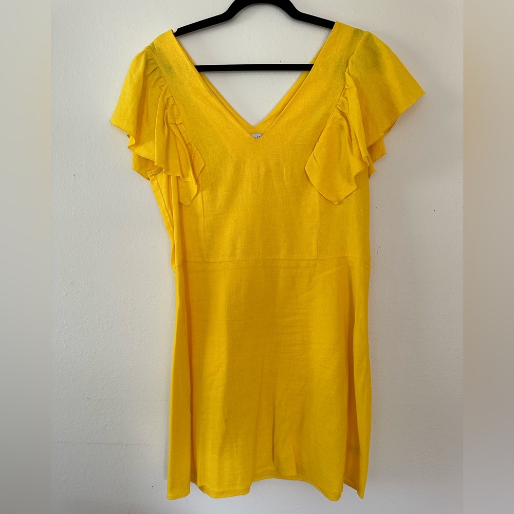 A New Day yellow linen mini dress